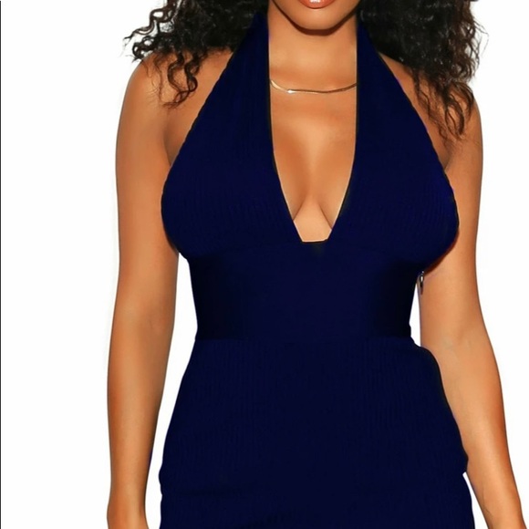 DAWN HALTER MIDI BANDAGE DRESS - Picture 2 of 5
